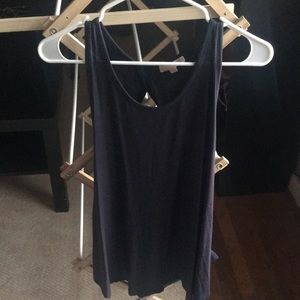 Navy tank with open back